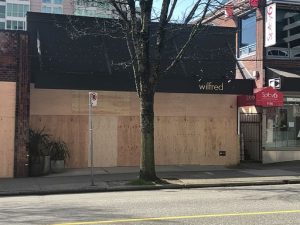 Closed for COVID-19 Robson Street Vancouver Boarded Against Looters | Mr Locksmith
